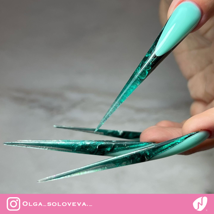 Green Stiletto Nails